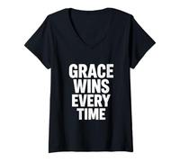 Womens Grace Wins Every Time V-Neck T-Shirt