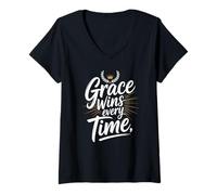 Womens Grace Wins Every Time V-Neck T-Shirt