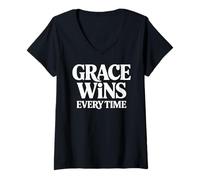 Womens Grace Wins Every Time V-Neck T-Shirt