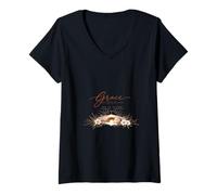 Women's Grace Won Easter - Faith & Family Celebration V-Neck T-Shirt
