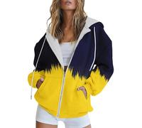 Women's Gradient Hooded Zip-Up Sweatshirt - Soft Stretchy Zip Hoodie with Pockets, Casual Everyday Wear (20,M)