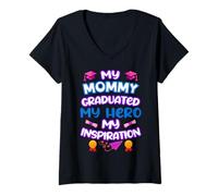 Womens Graduated Mom - My Hero & Inspiration - Family Keepsake Tee V-Neck T-Shirt
