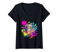Women's Graffiti Art Street Art Hip Hop Graffito Sprayer V-Neck T-Shirt