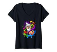Women's Graffiti Art Street Art Hip Hop Graffito Sprayer V-Neck T-Shirt