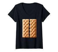Womens Graham Cracker Shirt Men Women Kids Smores Costume V-Neck T-Shirt