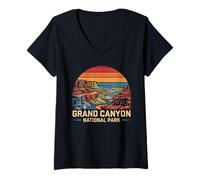 Womens Grand Canyon National Park Arizona Vintage Adventure Graphic V-Neck T-Shirt