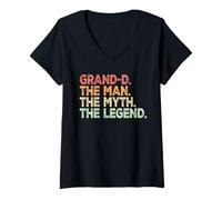 Womens Grand-D The Man Myth Legend V-Neck T-Shirt