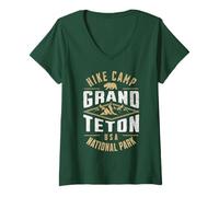 Womens Grand Teton National Park V-Neck T-Shirt