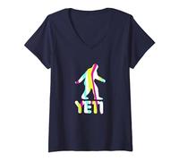 Womens Grand Theft Yeti Rockford Plaza Bigfoot Sub Urban GTA V-Neck T-Shirt