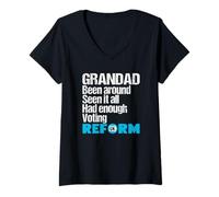 Women's Grandad Been Around Seen It All Had Enough Voting Reform V-Neck T-Shirt