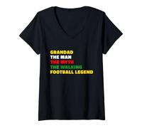 Womens Grandad Walking Football Man, Myth & Legend Men’s Colourful V-Neck T-Shirt