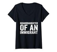 Womens Granddaughter Of An Immigrant V-Neck T-Shirt