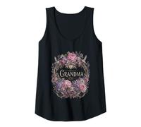 Womens Grandma Floral Hummingbird Peony Hydrangea Tea Cup Tank Top