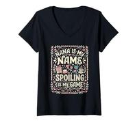 Women's Grandma is My Name Spoiling is My Game V-Neck T-Shirt