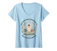 Women's Grandma Never Underestimate Woman Who Still Does Yoga V-Neck T-Shirt
