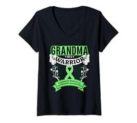 Womens Grandma Of A Warrior Duchenne Muscular Dystrophy V-Neck T-Shirt