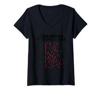 Women's Grandma Texting Code At The Dollar Store Again Baking V-Neck T-Shirt