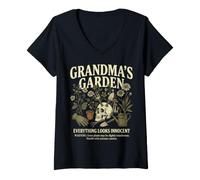Women's Grandma's Garden Everything Looks Innocent Funny Gardening V-Neck T-Shirt