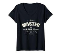 Womens Grandpa Master HAS Retired 2026 Dad Cruise Father Trip V-Neck T-Shirt