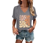 Women's Graphic Print Short Sleeve Casual Soft Fabric Comfortable Cut Stylish Top for Fashion Women Fashion, gray, S