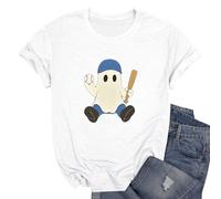 Womens Graphic T Shirts Pumpkin Print Crewneck Costume Short Sleeve Spooky Fashion Tee Scary Festival Thanksgiving Celebration Blouse Halloween Street Travel (White, XXL)