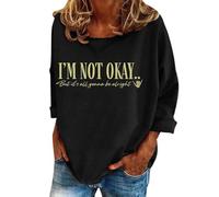 Women's Graphic Tunic Sweatshirts Casual Fashion Loose Fitting Clothes Y2K Sweaters Gothic Workou Personalized Trendy Fall Loose Fit Plain Womens Teen Sweatshirts Cute University Black