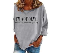 Women's Graphic Tunic Sweatshirts Casual Fashion Loose Fitting Clothes Y2K Sweaters Gothic Workou Personalized Trendy Fall Loose Fit Plain Womens Teen Sweatshirts Cute University Light Gray