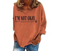 Women's Graphic Tunic Sweatshirts Casual Fashion Loose Fitting Clothes Y2K Sweaters Gothic Workou Personalized Trendy Fall Loose Fit Plain Womens Teen Sweatshirts Cute University Orange