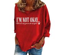 Women's Graphic Tunic Sweatshirts Casual Fashion Loose Fitting Clothes Y2K Sweaters Gothic Workou Personalized Trendy Fall Loose Fit Plain Womens Teen Sweatshirts Cute University Red
