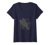 Women's Grasping Raven Grasping Crow Bird V-Neck T-Shirt