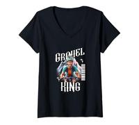 Womens Gravel King Gravel Bike Bicycle Rider V-Neck T-Shirt