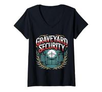 Womens Graveyard Security Overnight Worker Work ----- V-Neck T-Shirt