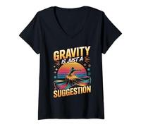 Women's Gravity is Just A Suggestion Aerial Silks Aerialist V-Neck T-Shirt
