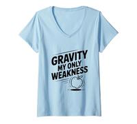 Women's Gravity My Only Weakness Funny Nerdy Science V-Neck T-Shirt