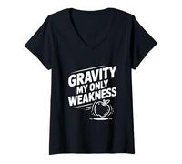 Women's Gravity My Only Weakness Funny Nerdy Science V-Neck T-Shirt