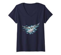 Women's Gray Pigeon on The Horizon V-Neck T-Shirt