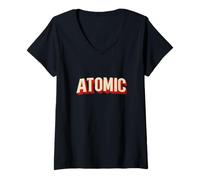 Womens Great Atomic Emblem Speech V-Neck T-Shirt