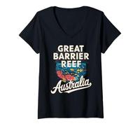 Womens Great Barrier Reef Australia Ocean Adventure V-Neck T-Shirt