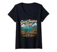 Women's Great Barrier Reef Australia Reef Ocean Adventure V-Neck T-Shirt