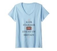 Womens Great Britain Pride British Patriot Supporters KEIR STARMER V-Neck T-Shirt