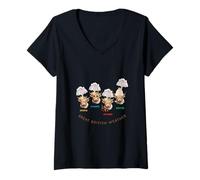 Womens Great British Weather Highland Cow V-Neck T-Shirt