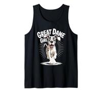 Womens Great Dane Girl Cute Cartoon for Dog Mom Pet Owners Tank Top