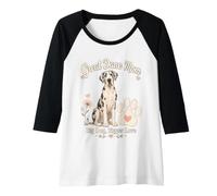 Womens Great Dane Mom Big Dog Bigger Love Design Raglan Baseball Tee