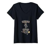 Women's Great Dane Practicing Yoga Inhale - exale DIGOR Funny V-Neck T-Shirt