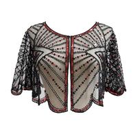 Women's Great Gatsby 1920S Sequin Shawl Cardigan Bolero Chiffon Cape Evening Outfit