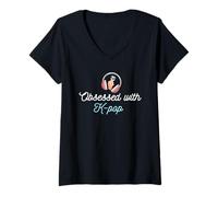 Womens Great K-Pop Gift Fan K-Drama Kpop Boyband Korea V-Neck T-Shirt