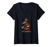 Womens Great Plague Doctor Costume V-Neck T-Shirt