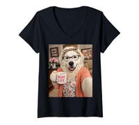 Women's Great Pyrenees Selfie Meme Humor Mom Mommy Love Appreciation V-Neck T-Shirt