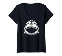 Women's Great White Shark Teeth V-Neck T-Shirt
