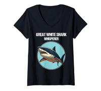 Womens Great White Sharks Great White Shark Whisperer V-Neck T-Shirt